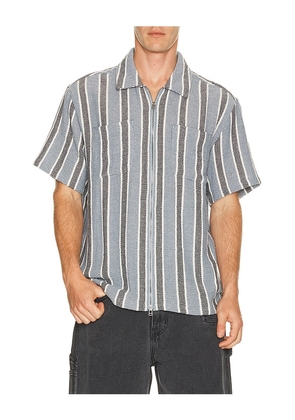 Brixton The Dexter Textured Stripe Short Sleeve Shirt in Multi. Size S. Also in M, L, XL/1X.