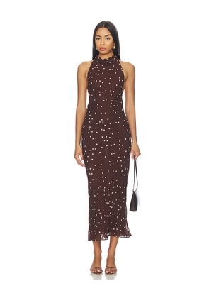 EAVES Malene Maxi Dress in Brown. Size XXS. Also in L, M, S, XL, XS.