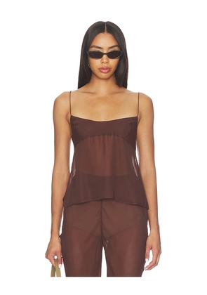 EAVES Malene Cami in Chocolate. Size XXS. Also in XS, S, M, L, XL.