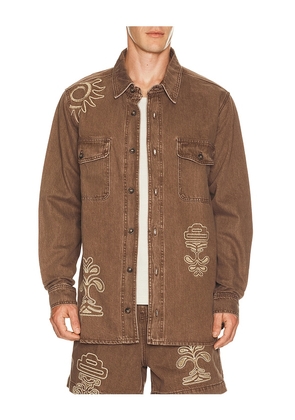 Agua Bendita Ethan Shirt in Brown. Size S. Also in M, L.