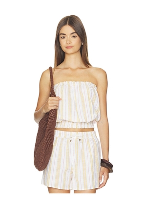Bobi Smocked Tube Top in Neutral. Size XS. Also in S, M, L, XL.