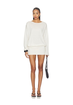 Eterne Boatneck Mini Dress in Ivory. Size XS-S. Also in M-L.