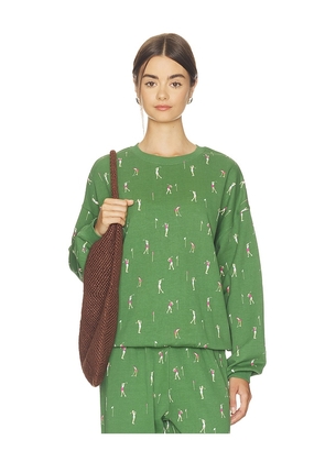 BEACH RIOT Devyn Oversized Sweatshirt in Green. Size XS. Also in S, M, L, XL.