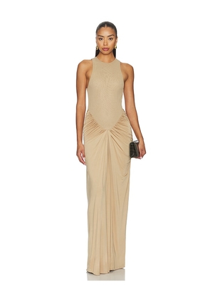 Camila Coelho Sabina Maxi Dress in Taupe. Size S. Also in XXS, XS, M, L, XL.