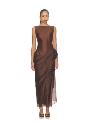 Camila Coelho Mirelle Maxi Dress in Brown. Size S. Also in XXS, XS, M, L, XL.