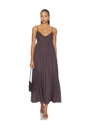 Camila Coelho Evelisse Midi Dress in Raisin in Raisin. Size XS. Also in XXS, S, M, L, XL.