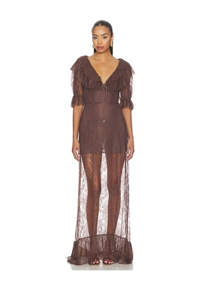 Camila Coelho Fiorella Gown in Brown. Size XS. Also in L, M, S, XL, XXS.