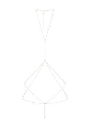 Camila Coelho Valentina Body Chain in Metallic Gold.