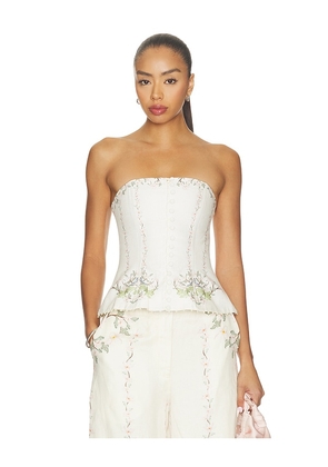 Agua by Agua Bendita Abelia Anhelo Top in Ivory. Size XS. Also in S, M, L, XL.