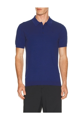 J.Lindeberg Ridge Knitted Polo in Blue. Size S. Also in M, L, XL/1X.