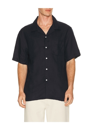 J.Lindeberg Elio Linen Shirt in Blue. Size S. Also in M, L, XL/1X.