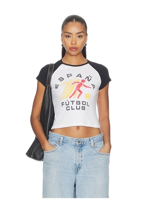 Junk Food Espana Futbol Club Tee in White. Size XS. Also in S, M, L, XL.