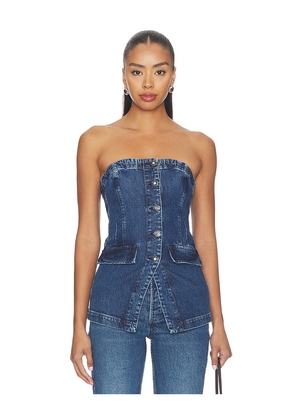 Favorite Daughter The Phoebe Bustier in Blue. Size 0. Also in 2, 4, 6, 8, 10.