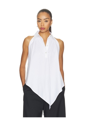 Helmut Lang Collar Scarf Top in White. Size XS. Also in S, M.