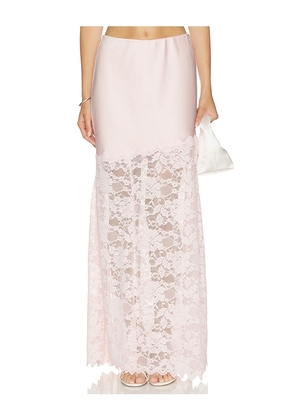 Generation Love Perrine Lace Combo Satin Skirt in Pink. Size XS. Also in S, M, L, XL.