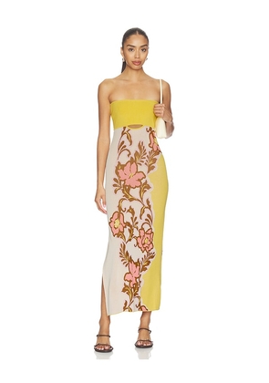 MISA Los Angeles Fletcher Dress in Mustard. Size XS. Also in XXS, S, M, L, XL.
