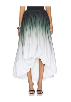 Norma Kamali Hi Low Bubble Skirt in Green. Size XS. Also in XXS, S, M, L.