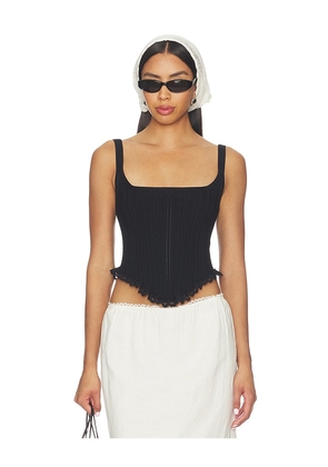 LPA Suzy Knit Corset Top in Black. Size XS. Also in L, M, S, XL, XXS.