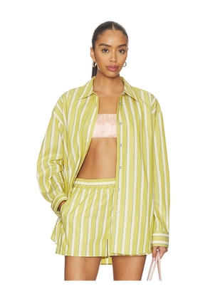 La Ligne Oversized Button Down Shirt in Olive. Size S. Also in XS, M.