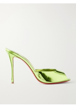 Christian Louboutin - Me Dolly 100 Metallic Leather Mules - Green - IT36,IT36.5,IT37,IT37.5,IT38,IT38.5,IT39,IT39.5,IT40,IT40.5,IT41,IT41.5,IT42