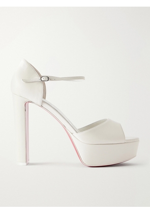 Christian Louboutin - Sandaloo 130 Leather Platform Sandals - White - IT36,IT36.5,IT37,IT37.5,IT38,IT38.5,IT39,IT39.5,IT40,IT40.5,IT41,IT41.5,IT42
