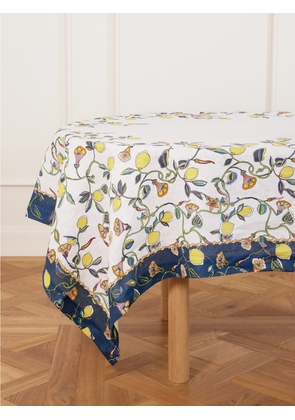 La DoubleJ - Large Printed Linen Tablecloth - White - One size