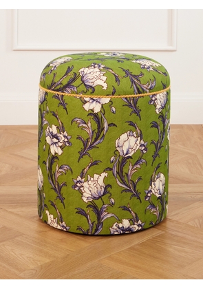 La DoubleJ - Babà Floral-printed Canvas Pouf - Green - One size