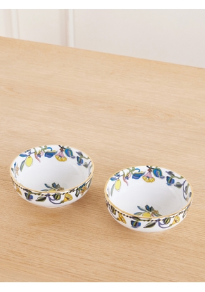 La DoubleJ - Set Of Two Gold-plated Porcelain Snack Bowls - White - One size