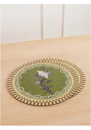 La DoubleJ - Set Of Two Painted Wood Placemats - Green - One size