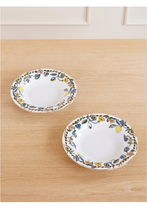 La DoubleJ - Set Of Two Painted Porcelain Soup Plates - White - One size