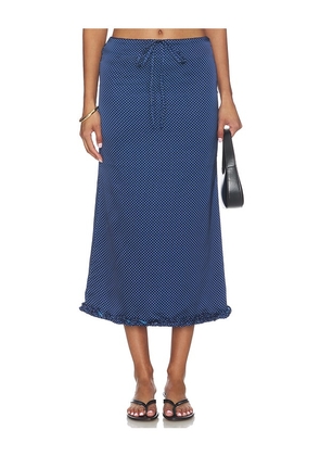 MORE TO COME Reese Maxi Skirt in Navy. Size S. Also in XXS, XS, M, L, XL.