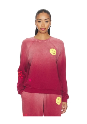 Lauren Moshi Anela Crewneck Raglan Pullover in Red. Size S. Also in XS, M.