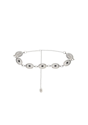 Lovers and Friends Ren Belt in Metallic Silver.