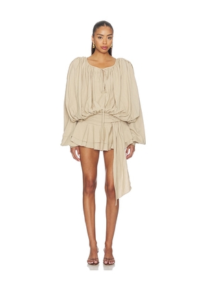 LIONESS Elements Mini Dress in Beige. Size S. Also in XXS, XS, M, L, XL.