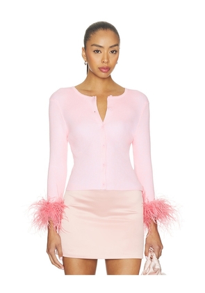 Milkwhite Feather Cardigan in Pink. Size S. Also in M, L.