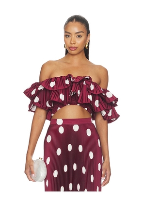 L'IDEE Debut Top in Wine. Size 6/XS. Also in 8/S, 10/M, 12/L.