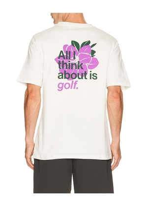LEND All I Think About Is Golf Tee in White. Size S. Also in M, L, XL/1X.