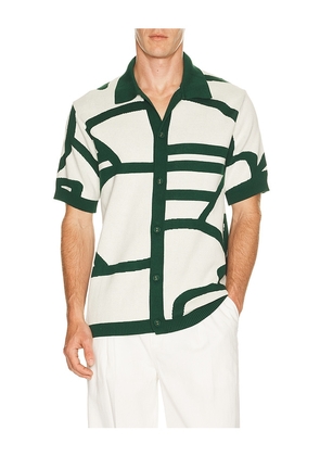 LEND Lay Up Knitted Polo in White. Size S. Also in M, L, XL/1X.