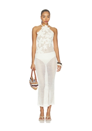 MORE TO COME Rooney Crochet Maxi Dress in Ivory. Size XS. Also in S, M, L.