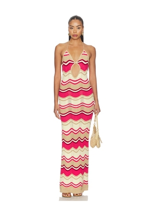 MORE TO COME Marita Halter Maxi Dress in Pink. Size XS. Also in S, M, L.