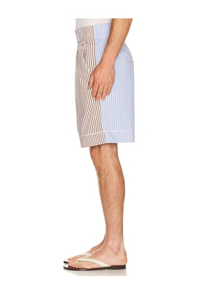 KROST Striped Short in Brown. Size S. Also in L, M, XL/1X.