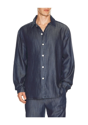 KROST Oversized Denim Shirt in Blue. Size S. Also in M, L, XL/1X.