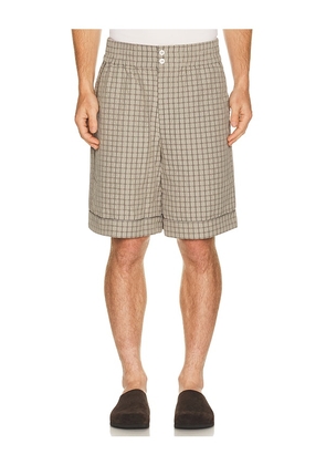 KROST Plaid Short in Tan. Size S. Also in L, M, XL/1X.