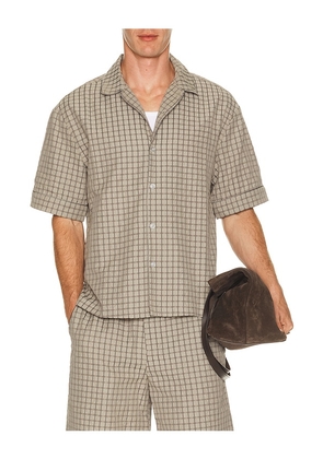 KROST Plaid Bowling Shirt in Tan. Size S. Also in M, L.
