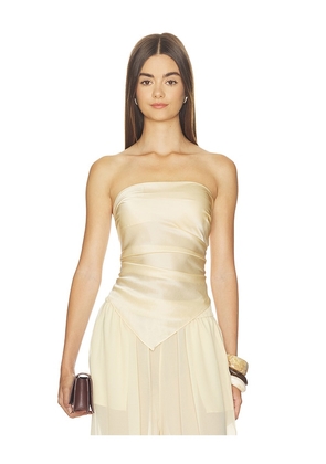 Nonchalant Label Amelia Silk Scarf in Tan. Size XS. Also in S, M, L.