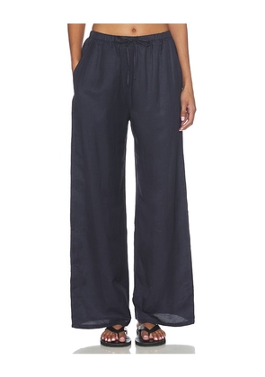 LESET Daniel Drawstring Pocket Pant in Navy. Size XS. Also in S, M, L, XL.