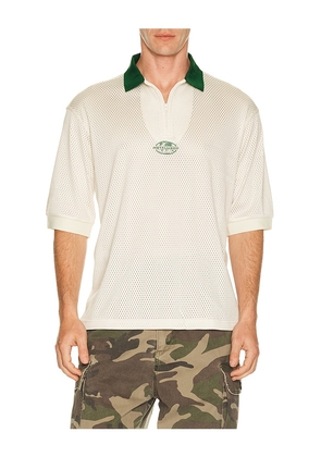Metalwood Studio Quarter Zip Jersey Polo in Cream. Size S. Also in L, M, XL/1X.