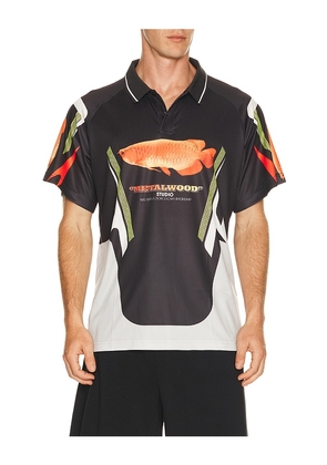 Metalwood Studio Arowana Sport Polo in Black. Size S. Also in L, M, XL/1X.