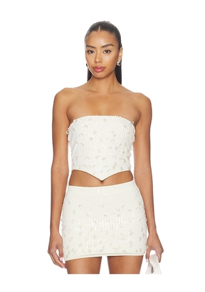 Lovers and Friends Reiley Shell Embroidered Top in Cream. Size XXS. Also in XS, S, M, L.
