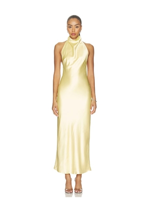 MORE TO COME Apphia Halter Maxi Dress in Yellow. Size XXS. Also in XS, S, M, L, XL.
